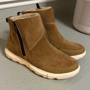 Sorel Brown Suede Ankle Boots with Cream Sole